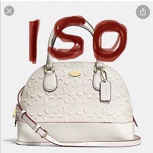 ISO coach cora white domed satchel